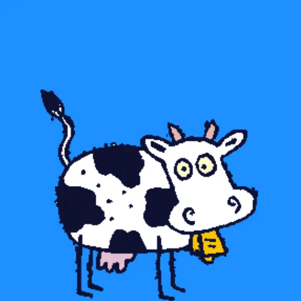 Kuh Karikatur auf blauem Hintergrund
